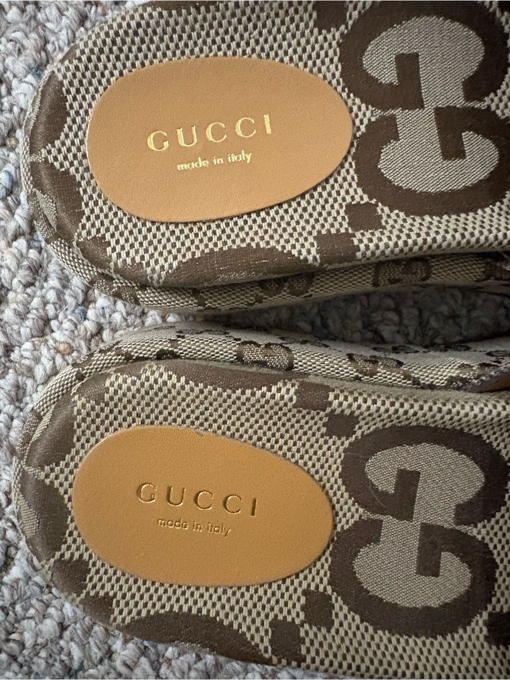 Gucci Rubber Slide Sandals in Tan - Picture 5 of 6